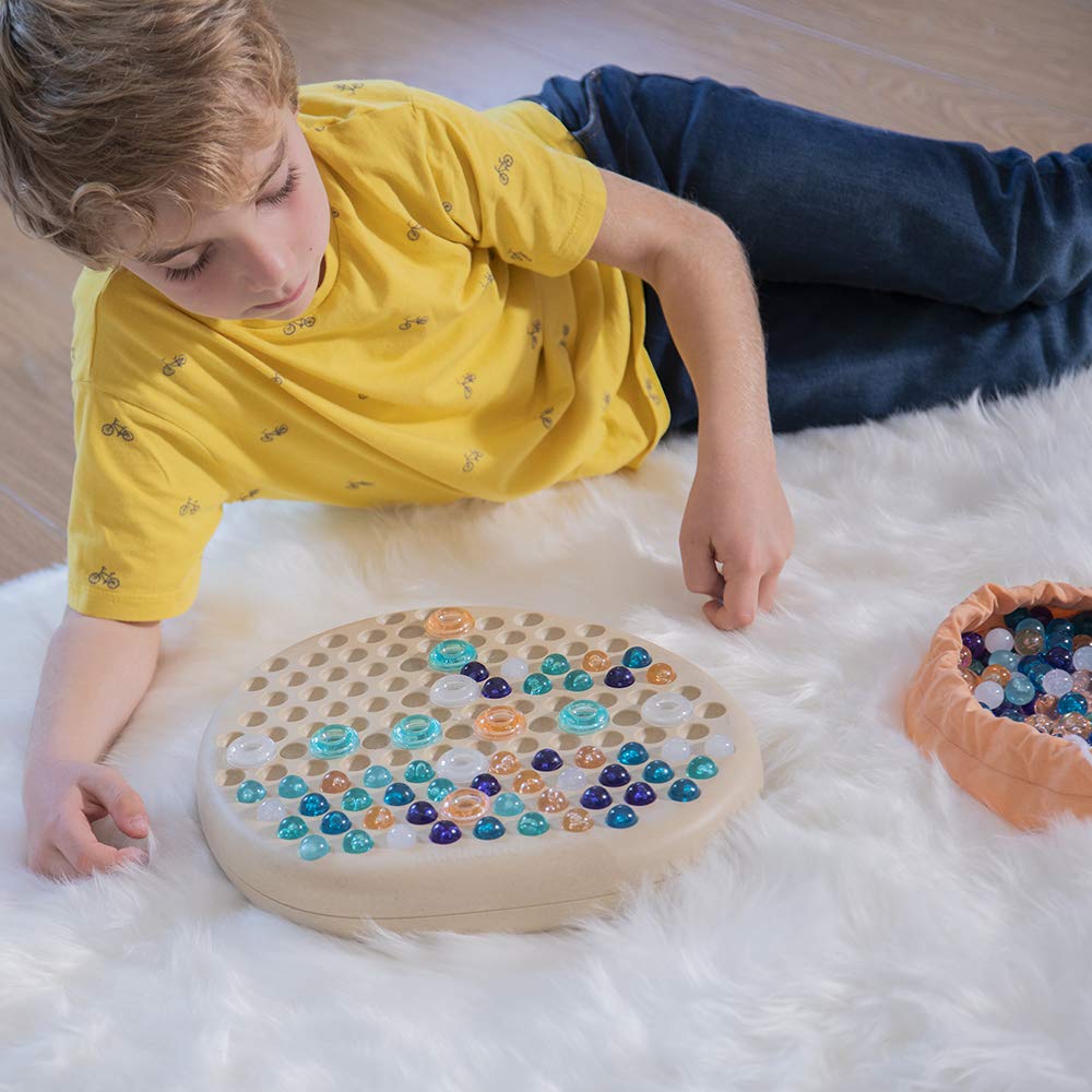 Miniland Mandala Stone - Creative Drawing Activity For Kids With Colorful Beads