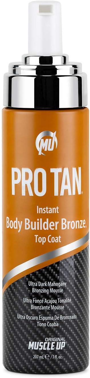 Pro Tan, Instant Body Builder Bronze Top Coat, Ultra Dark Black Walnut Mousse, Streak Free, Applies Easily, Dries Quickly, Competition Tanning, 7 fl. oz.