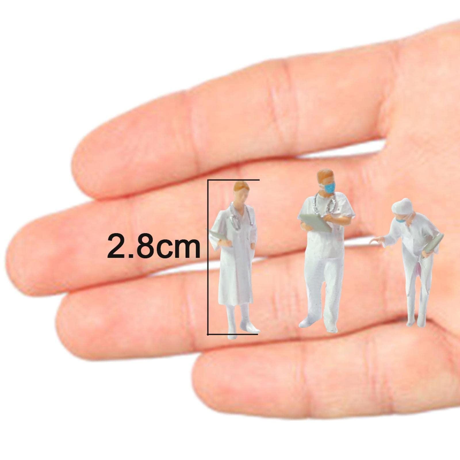 Sharplace 3 Stück 1:87 Menschen Figuren Set Menschen Figuren Bemalte Figuren Kunstharz Handwerk für Miniaturszenen Modelleisenbahnen Landschaft Diorama