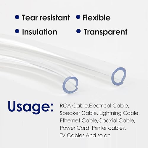Miniatura 7 de Tomonobu Protector de cable para perros y gatos, 10 pies (305com) 12 pulgadas, protector flexible de alambre transparente para mascotas, funda de