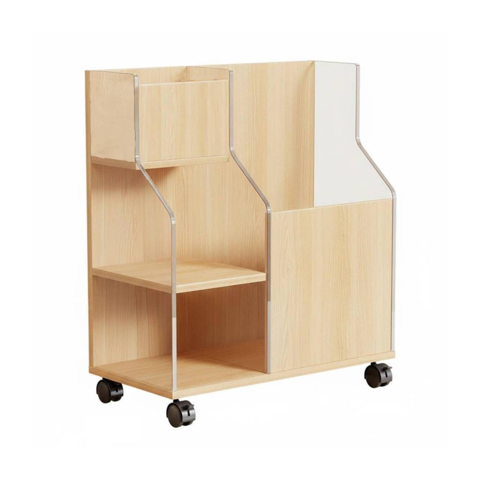 Soporte para Equipo de Fitness Organizador Estantería Carrito Portacolchonetas con Ruedas Bloqueables Material Acrílico y Tablero Apto para Gimnasios