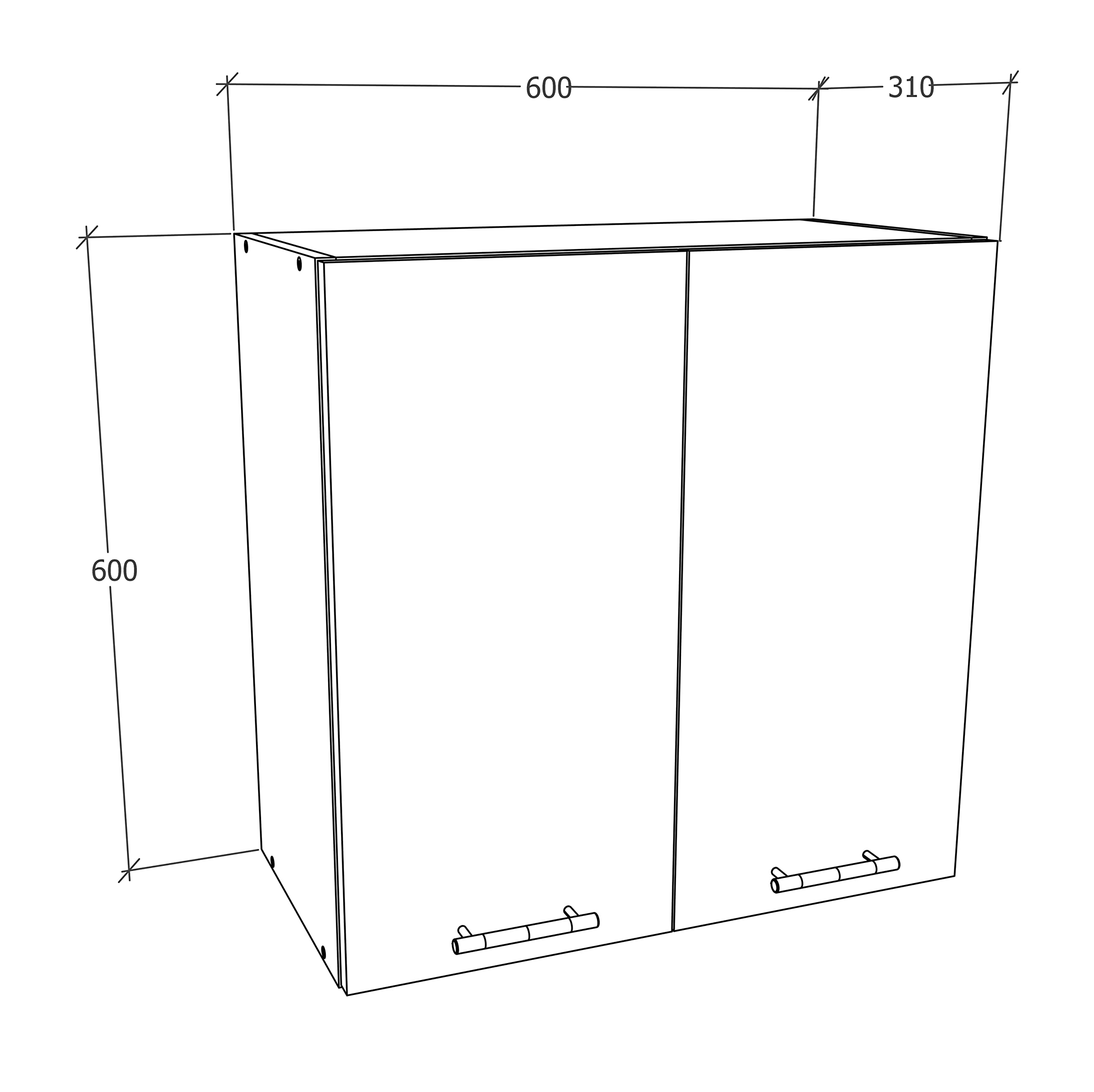 VCM Armario Colgante 2 Puertas, Madera, Blanco/Roble Sonoma, Talla única