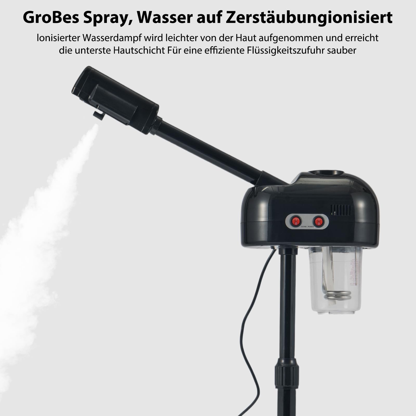 Youyijia Vertikaler Gesichtsdampfer Gesichtssauna Porenreiniger Dampf Spa Maschine Luftbefeuchter Schönheit Heiße und Kalte Dampfgerät Feuchtigkeitsspendende Schönheit Maschine Weiss (Schwarz)
