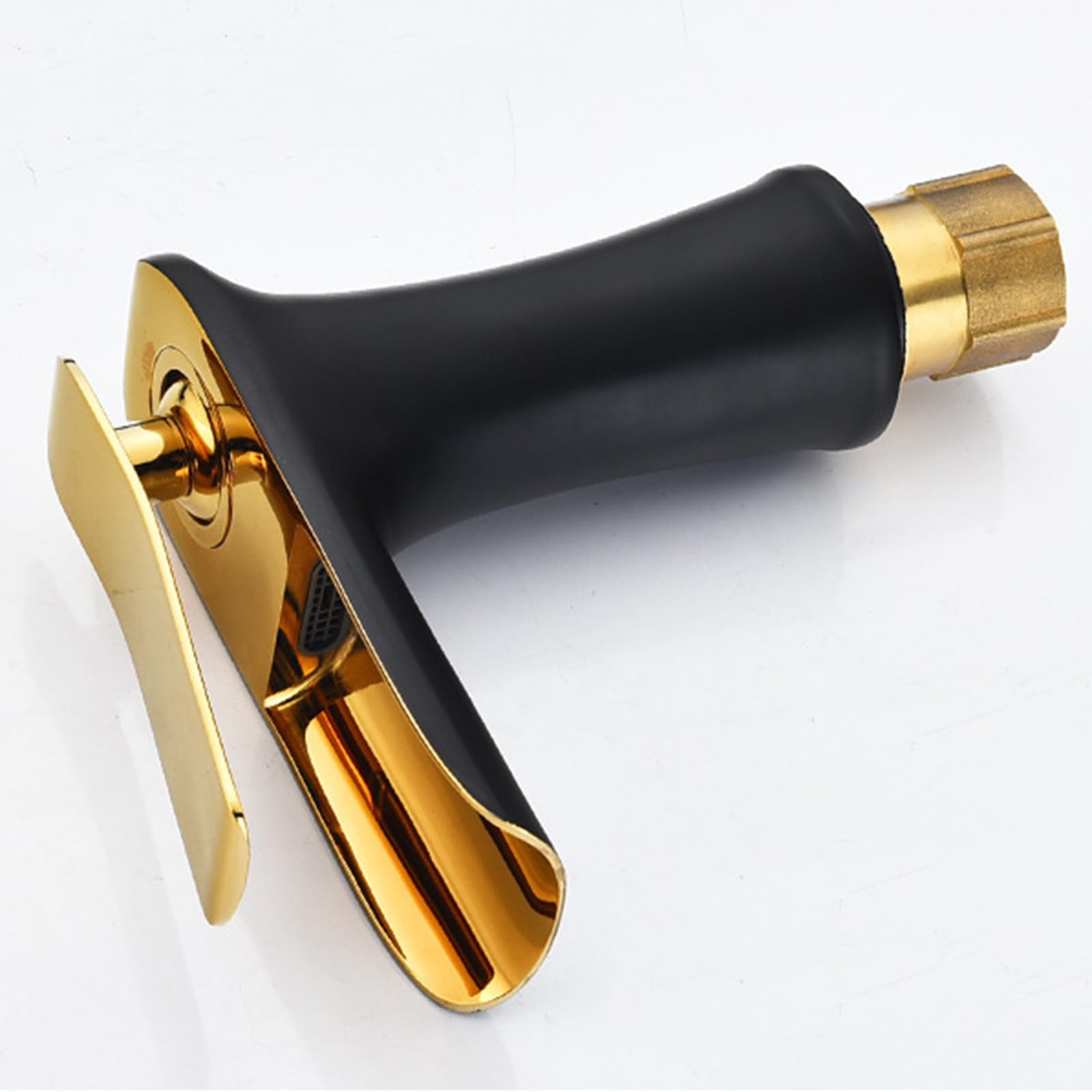 d Grifo para Lavabo de baño en Cascada, Grifo Mezclador de un Solo Orificio para functal para baño contemporáneo, mejore su decoración