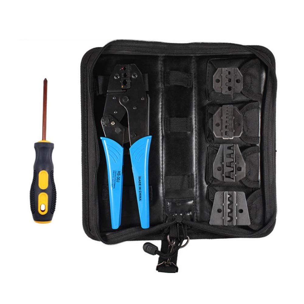 Crimpadora Terminales, Herramienta para crimpar Cables, alicates para crimpar terminales, Bolsa portátil, Juego de alicates para crimpar con múltiples Abrazaderas, Pelacables