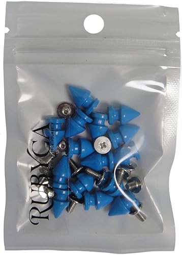 Miniatura 4 de RUBYCA 100 juegos de estacas de metal para árbol de 0.472in y tachuelas metálicas con rosca trasera para bricolaje de cuero punk, color azul