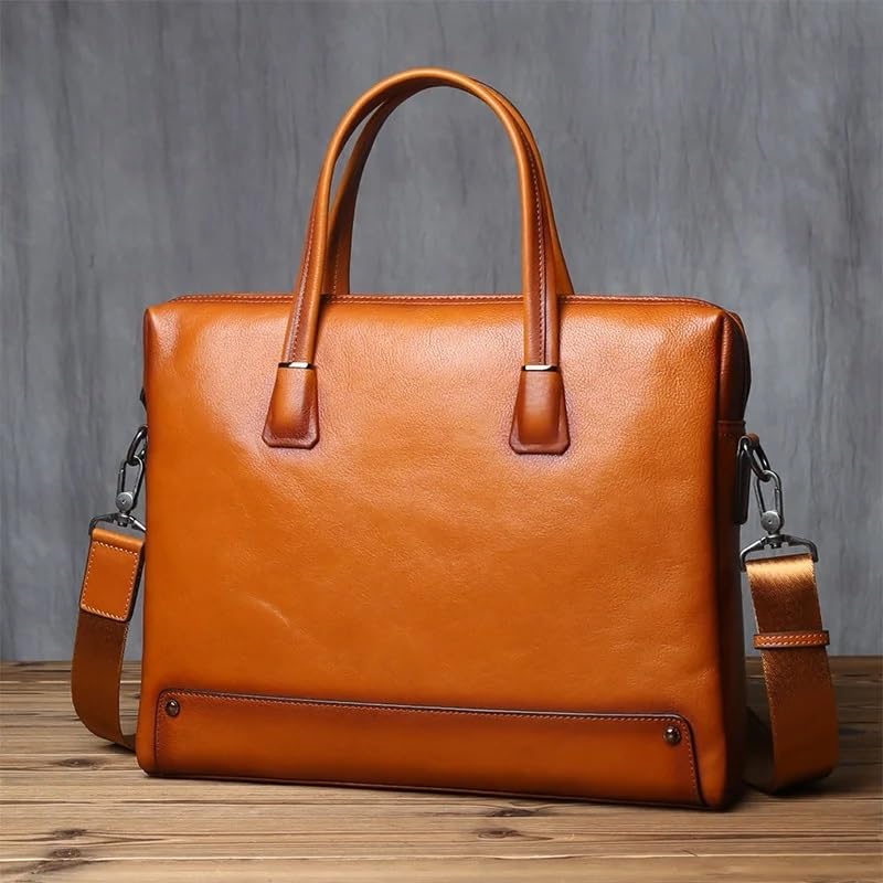 Leather Men Briefcase Cowhide Handbag Vintage Computer Bag Casual Business Shoulder Messenger2