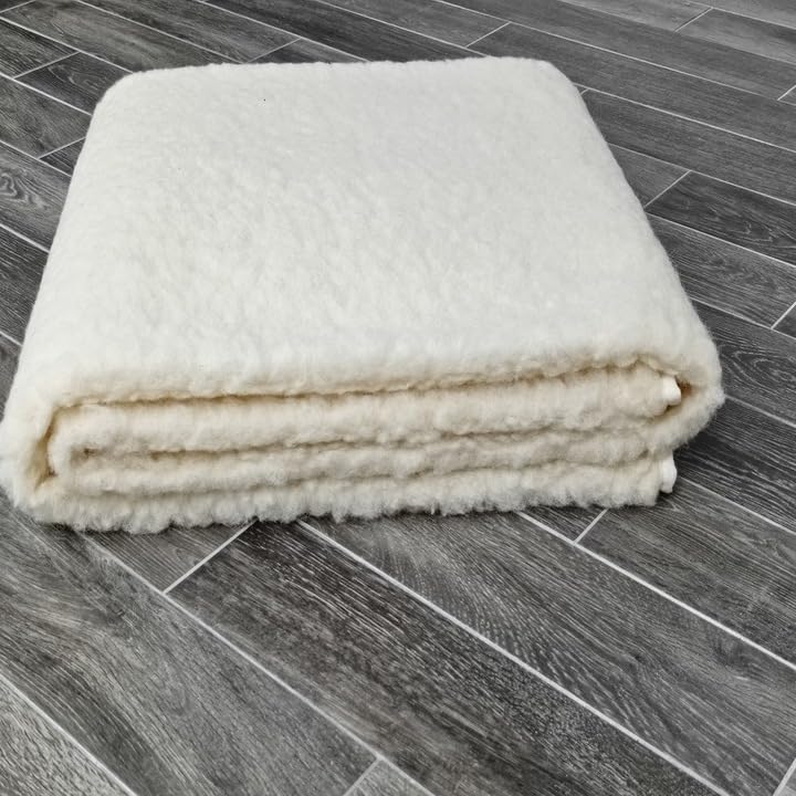 Merino Matratzenschoner mit 4 Eckgummis 180x200 cm Matratzen Topper Matratzenauflage 100% Natürliche Merinowolle Woolmark Oeko-Tex