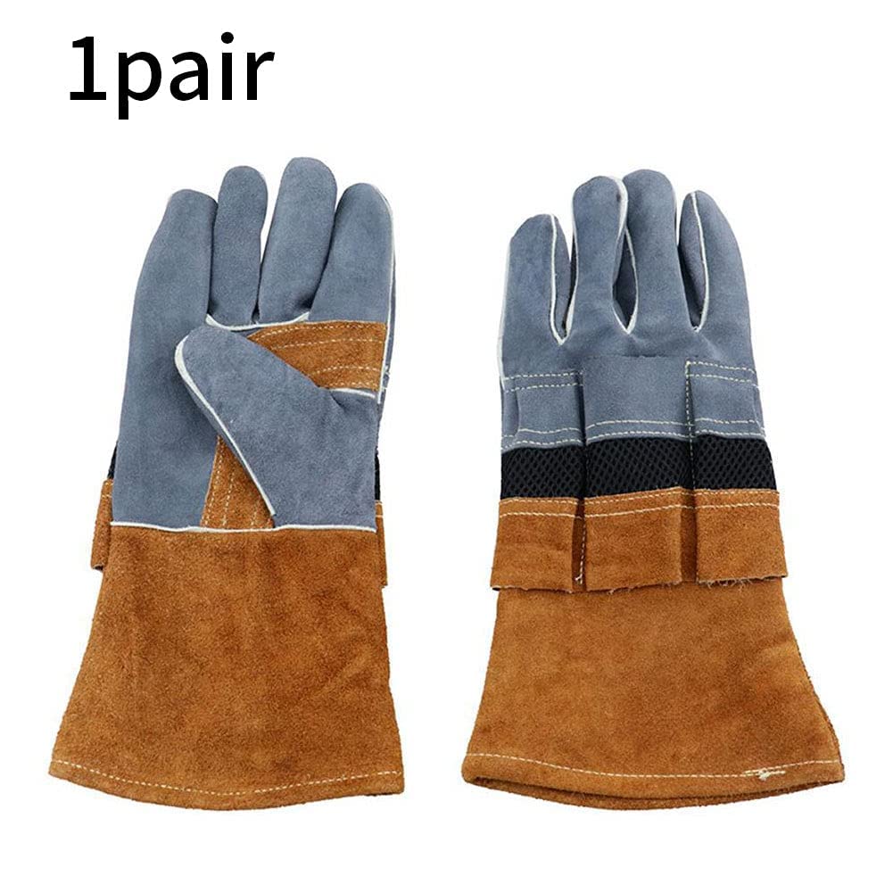 Rękawice odporne na ciepło Rękawice Grillowe Rękawice BBQ Gotowanie Mitts Mitts Piekarnik Rękawiczki do pieczenia Grill Grill (kawa 1 para) (Color : Brown)