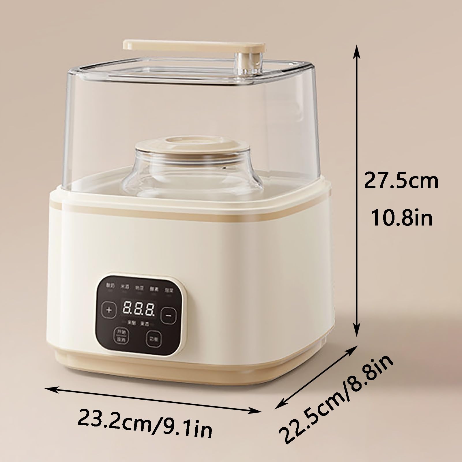 Yaourtière Automatique, Machine À Yaourt, Écran Tactile Intelligent, avec 3 Récipients Intérieurs, Entièrement Fonctionnelle, Cadeau Idéal pour Les Personnes Soucieuses de Leur Santé