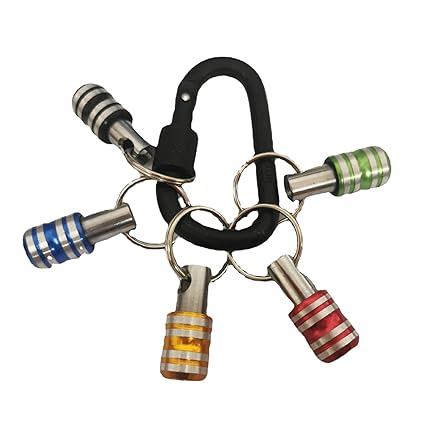 5* Stainless Steel 1/4'' Hex Shank Quick Release Keychain Screwdriver Easy Bit Holder Part Accessories