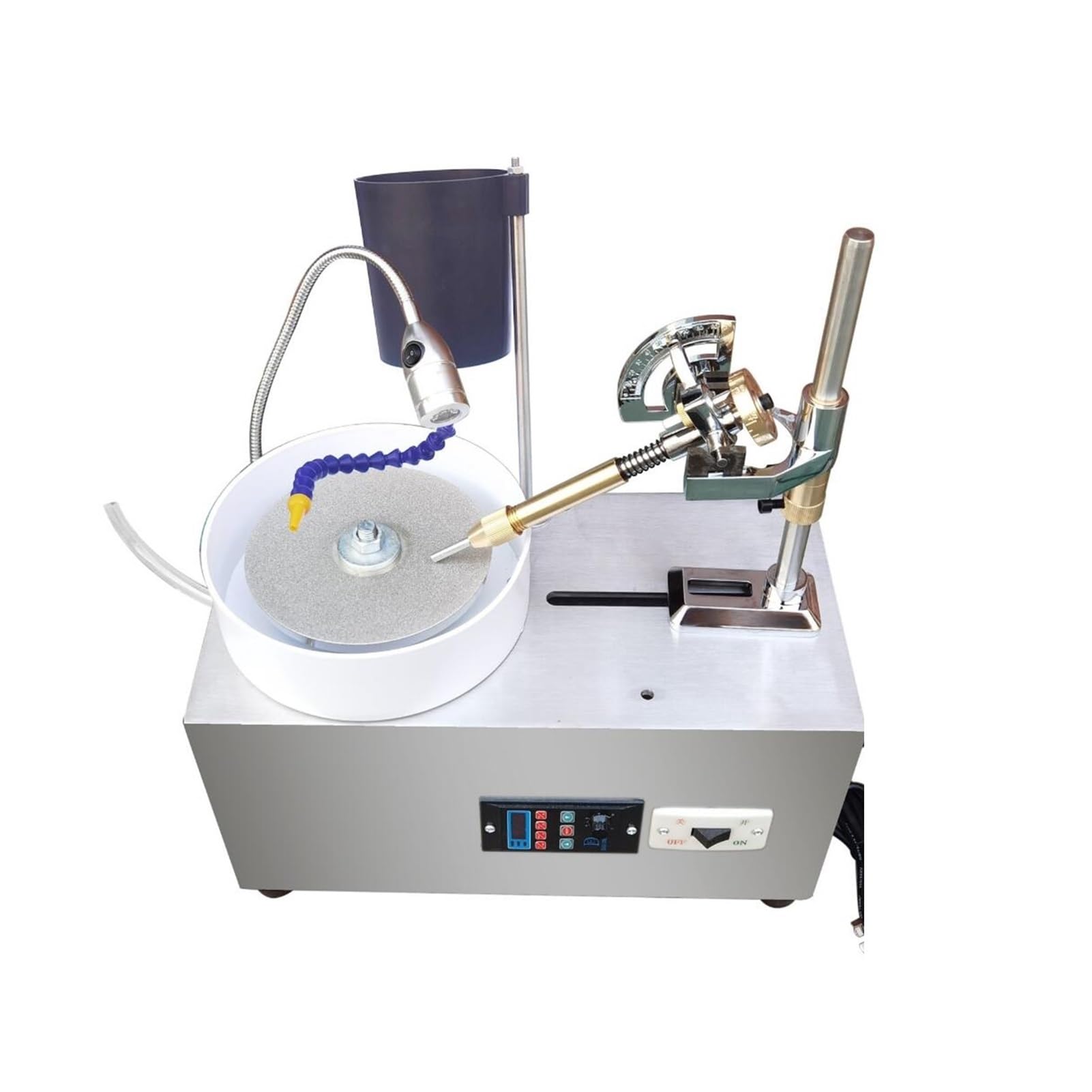 Kit lucidatrice per gioielli, Misuratore multi-funzione del tornio del tornio del tornio del lapidario Lapidary Faceting Machine Gemstone Macing Machine Attrezzature for lucidatura per gioielli, metal