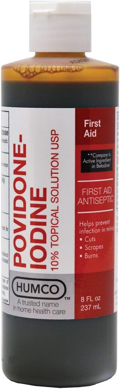 Humco 232516001 Povidone Iodine 10% Topical Solution, 16oz