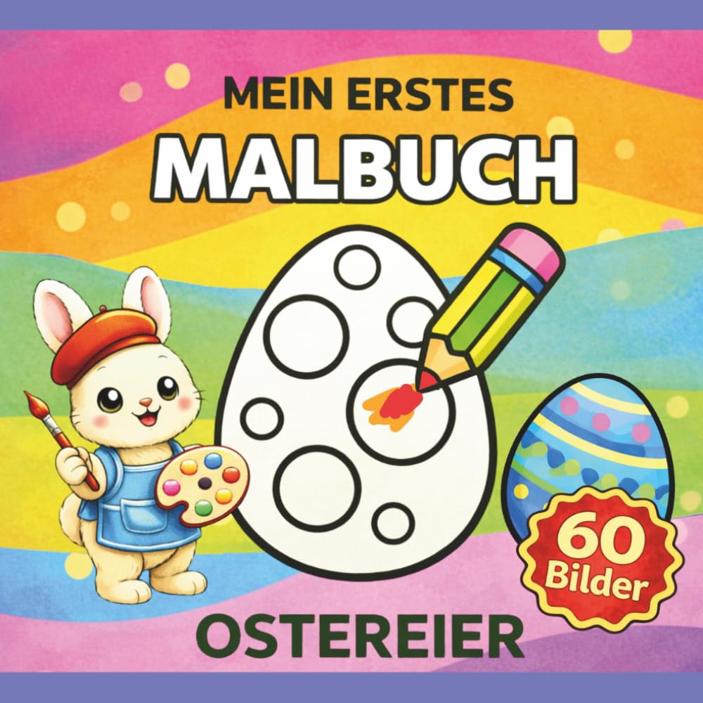 Mein erstes Ostern Ausmalbuch für Kinder ab 2 Jahren – 60 einfache Bilder: Einfaches Malbuch mit dicken Linien für Kleinkinder – Niedliche Osterbilder ... mit Stiften und Farben - für die Kleinsten)