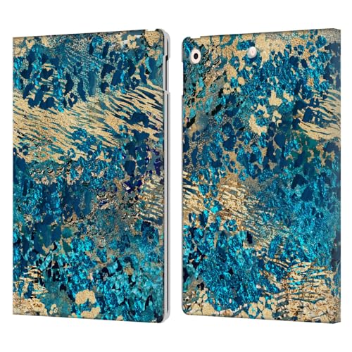 Étui Apple iPad 10.2 2019 2020 2021 portefeuille marbre turquoise