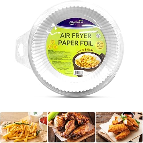 Miniatura 7 de CLEANWRAP Forros de papel desechables para freidora de aire (9.1* 1.77 - 90 piezas)  Forros de papel desechables para freidora de aire