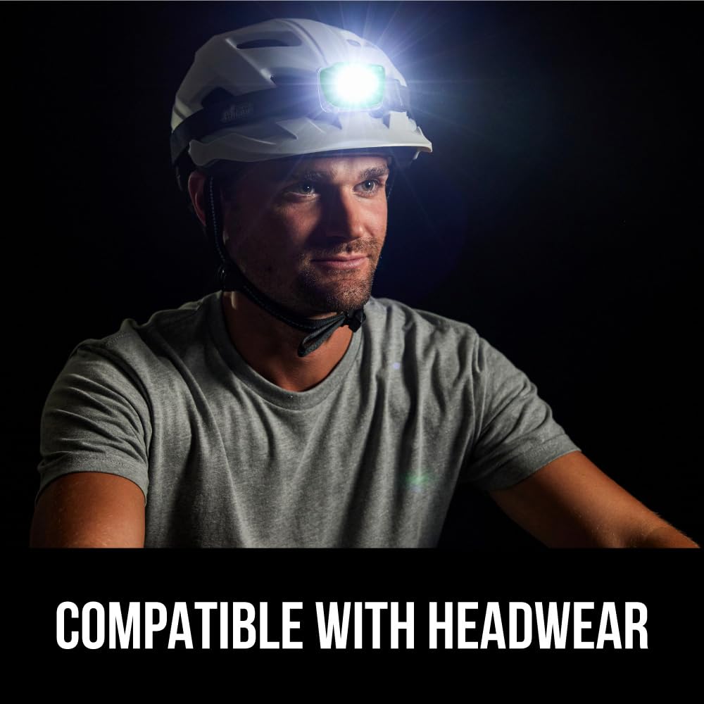 Gorilla Grip Lampada Frontale LED 226 Lumen | 7 Modalità, Impermeabile IPX4, Fascia Regolabile Per Corsa E Campeggio