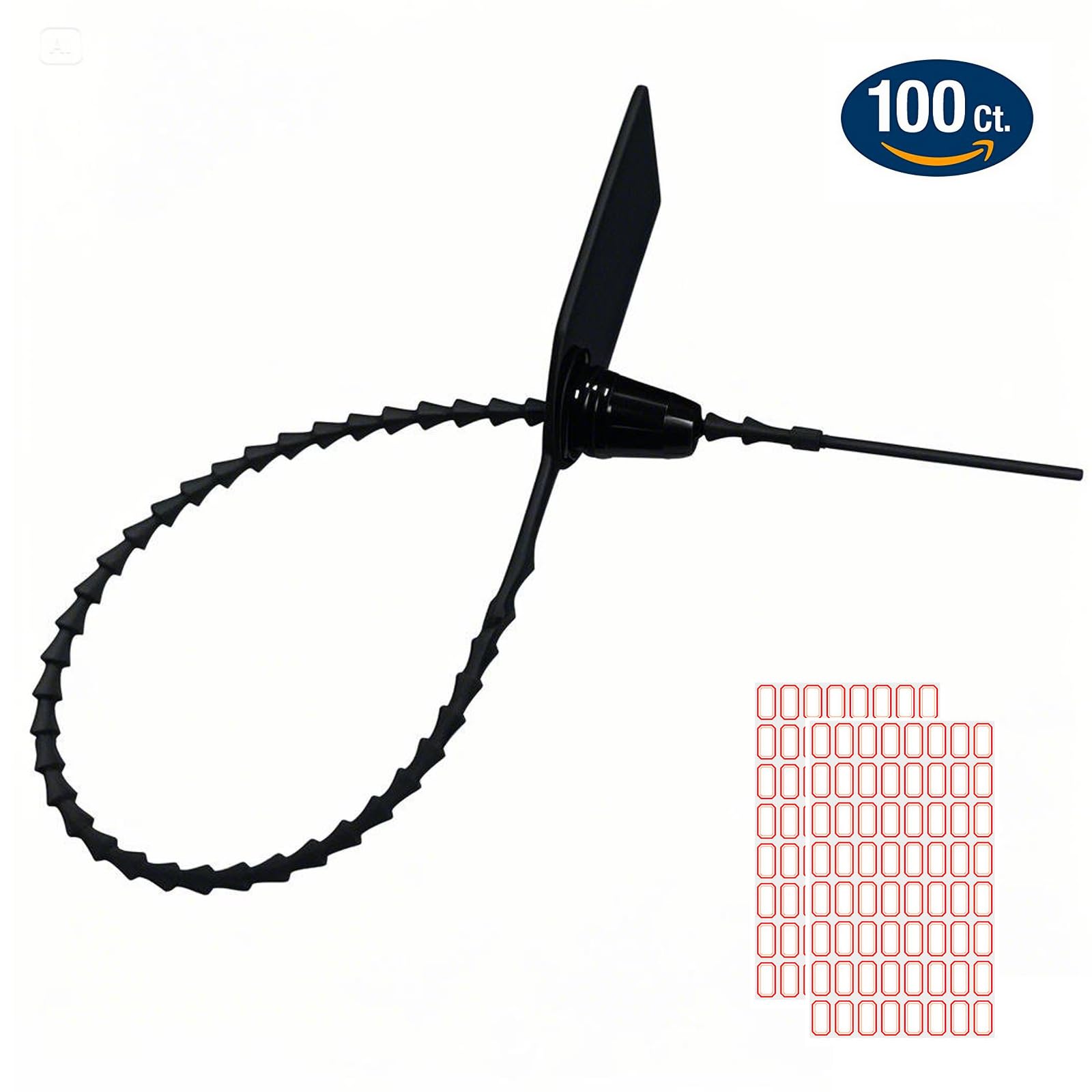 100 sellos de plástico antimanipulación, bridas de seguridad para extintor de incendios, etiquetas de seguridad para equipaje, corbata desechable de autobloqueo, 250 mm de longitud