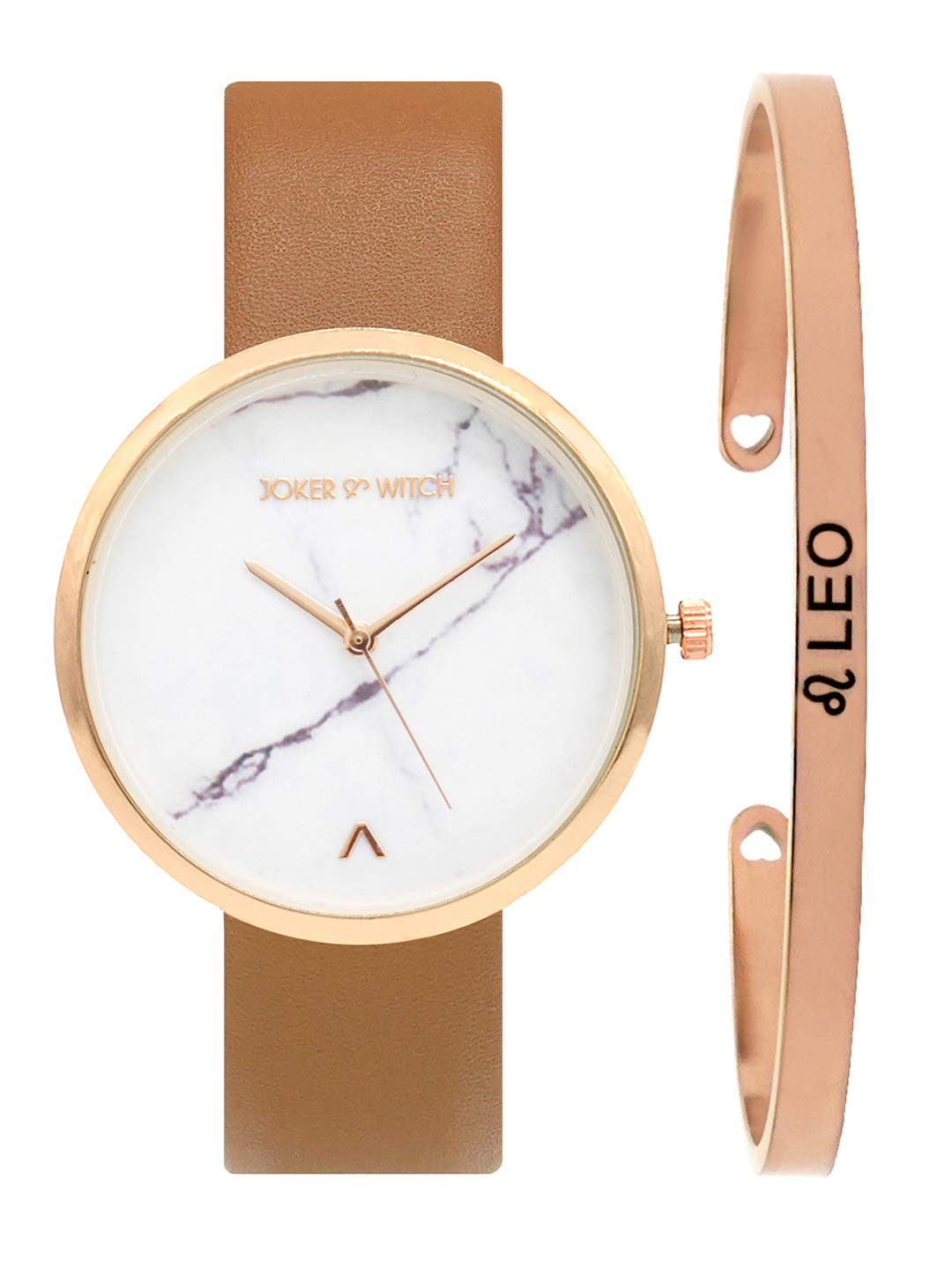 Joker & Witch Leather Hailey Leo Analog Watch Bracelet Gift Set For Women, White Dial, Brown Band (B08WPVJ1HN) Amazon Price History, Amazon Price Tracker