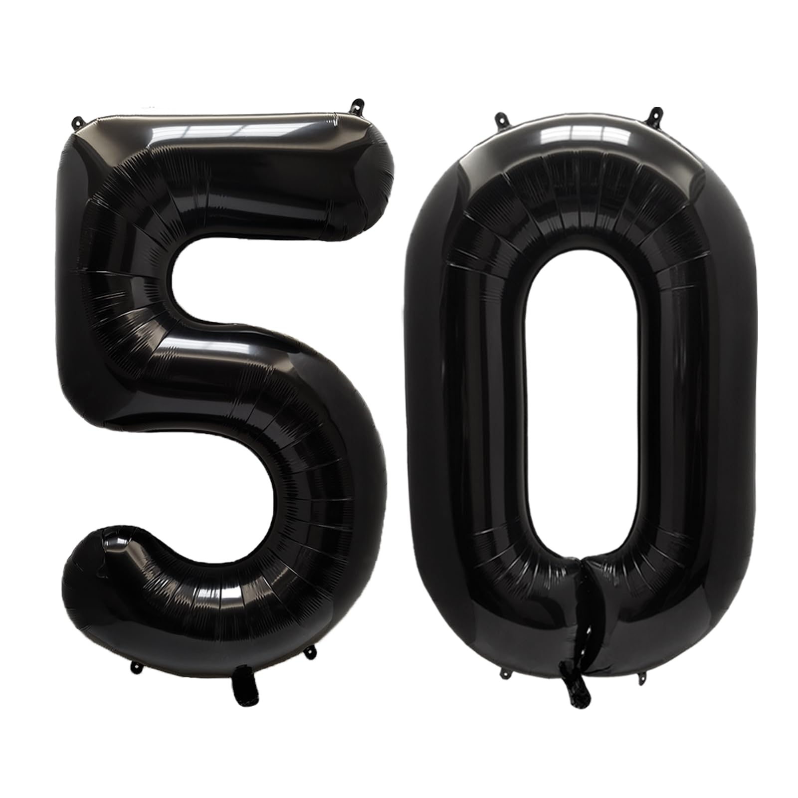 AULE Black Number 50 Balloon 40 Inch Giant 0-60 Foil Large Balloons