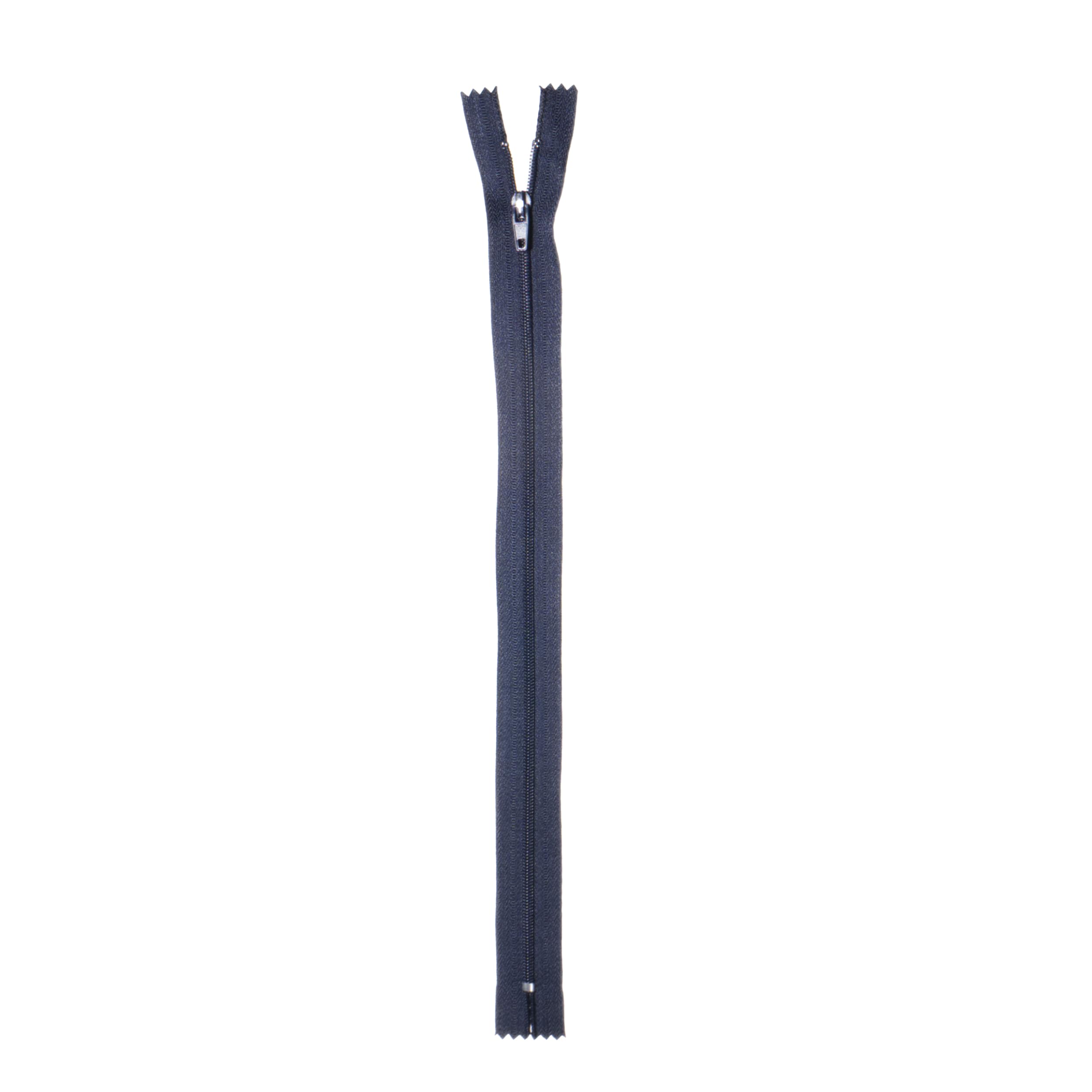 Trimz 60cm (~23inch) Navy one Way end Stop Zip with 4mm Teeth x 1Pc, Polyester, 60 cm
