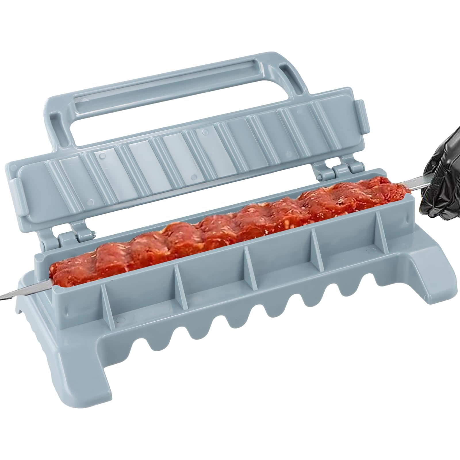 Kabob Maker Machine, plástico grueso Kebab Prensa manual Kabob Molde fácil de usar para barbacoas novatos, Kebab turco (blanco Kabob Maker Machine, plástico grueso Kebab Prensa manual Kabob Molde fácil de usar para barbacoas novatos, Kebab turco (blanco