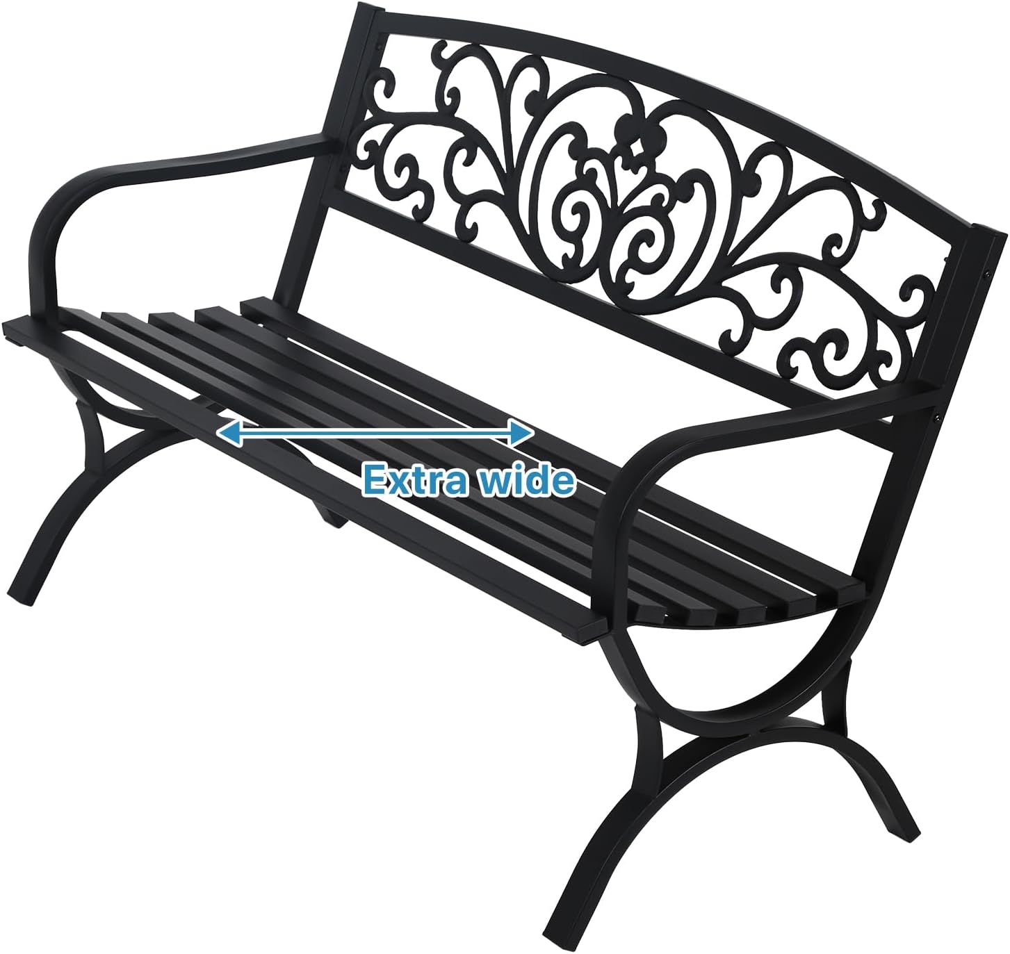 Dkelincs Outdoor Benches Clearance Garden Benches Metal Park Bench for Outside 480bls Bearing Capacity Cast Iron Patio Furniture for Porch Yard Deck Entryway