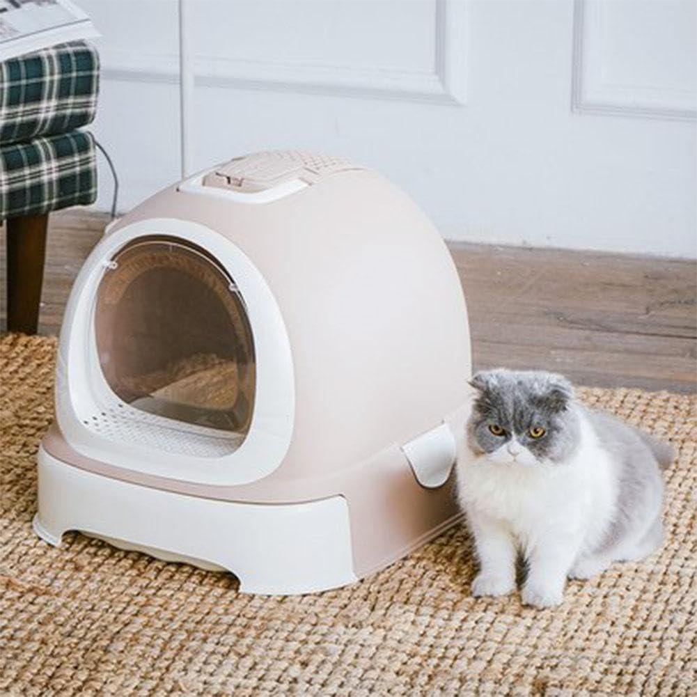 Caja de Arena para Gatos, arenero Cerrado, antisalpicaduras, Caja de Arena Cerrada para Gatos, Bandeja para Perros y Gatos, desodorización, Lavabo para Arena a Prueba de Salpicaduras