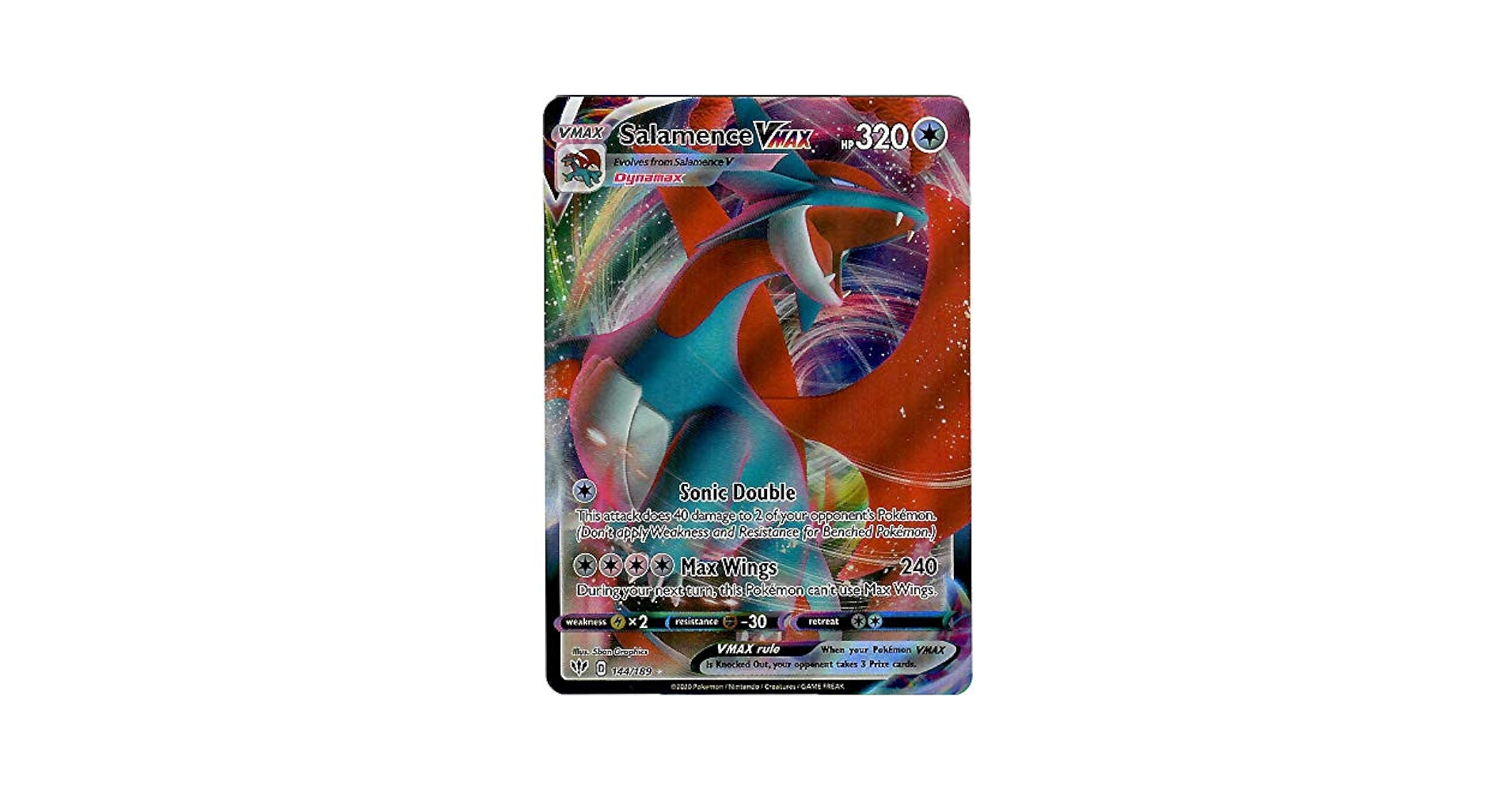 Amazon.com: Salamence VMAX - 144/189 - Ultra Rare Sword