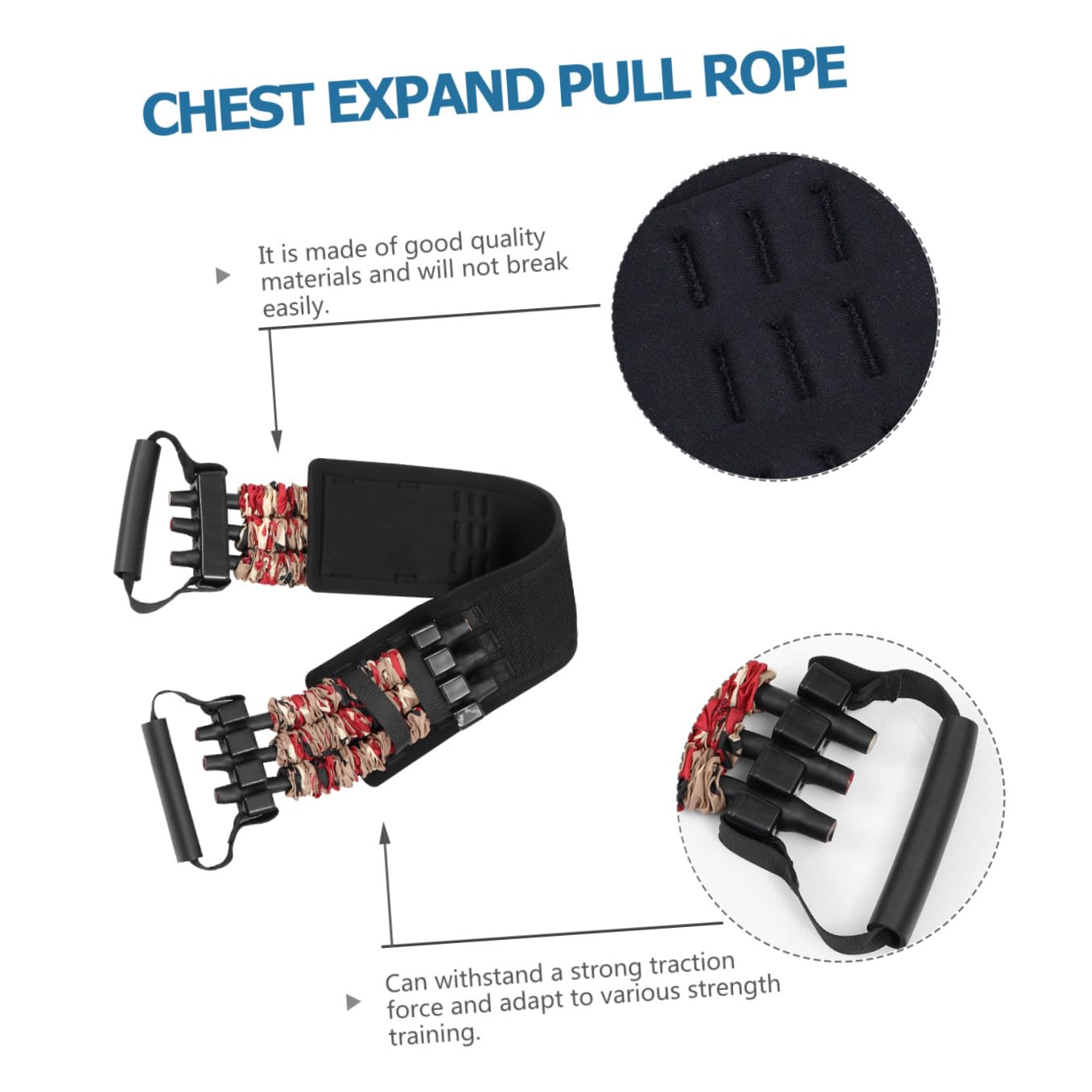 Brustkorb Expandierer Widerstandsband aus Nylon mit Ergonomischen Griffen