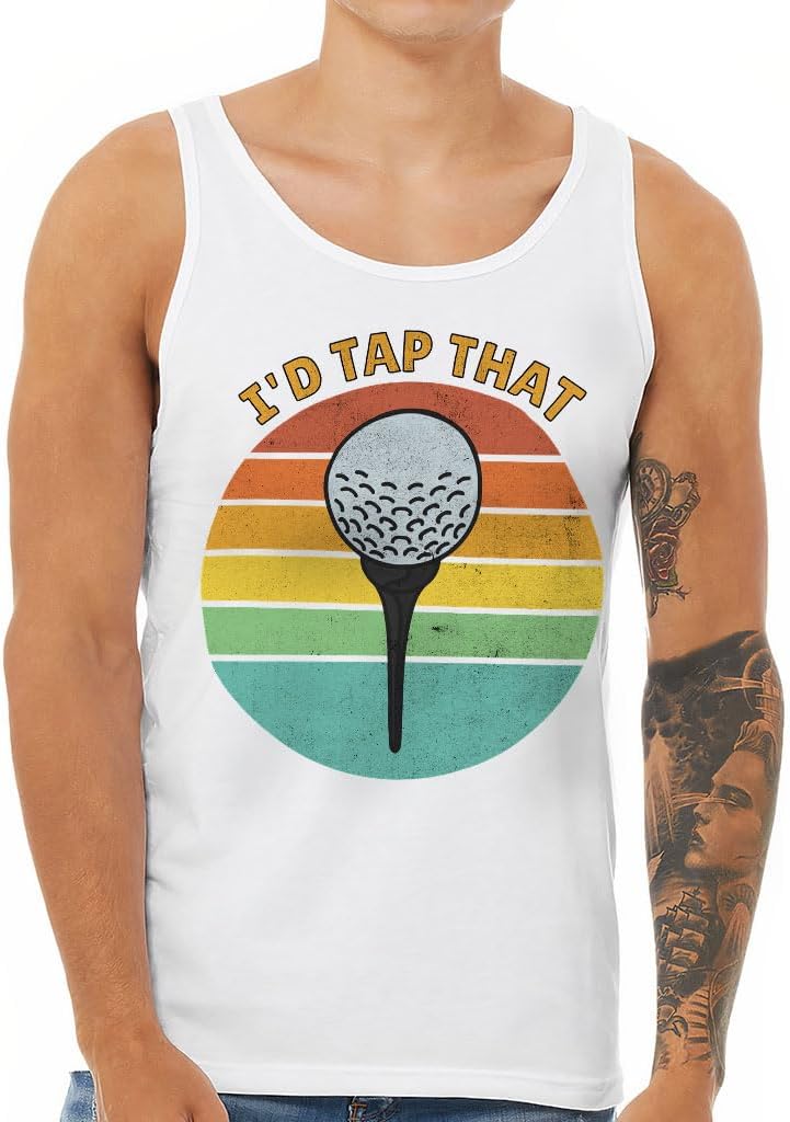 I'd Tap That Tank - Golf Ball Workout Tank - Graphic Jersey Tank