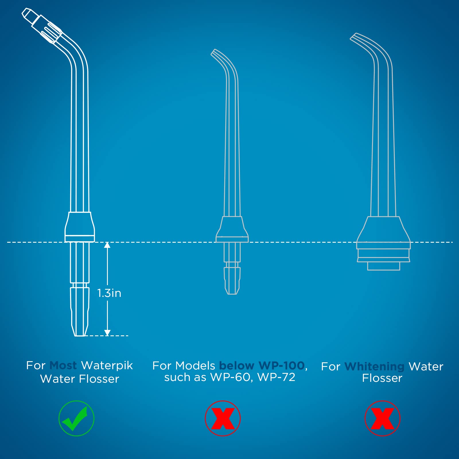 Ersatzköpfe für Waterpik Water Flosser (6 kieferorthopädische Spitzen)