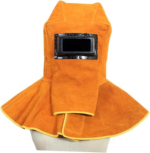 Miniatura 9 de jojofuny Máscara de soldadura de cuero, gorra de soldadura de cuero, visera de soldadura, sombrero de soldador, gorra de soldadura con cuello