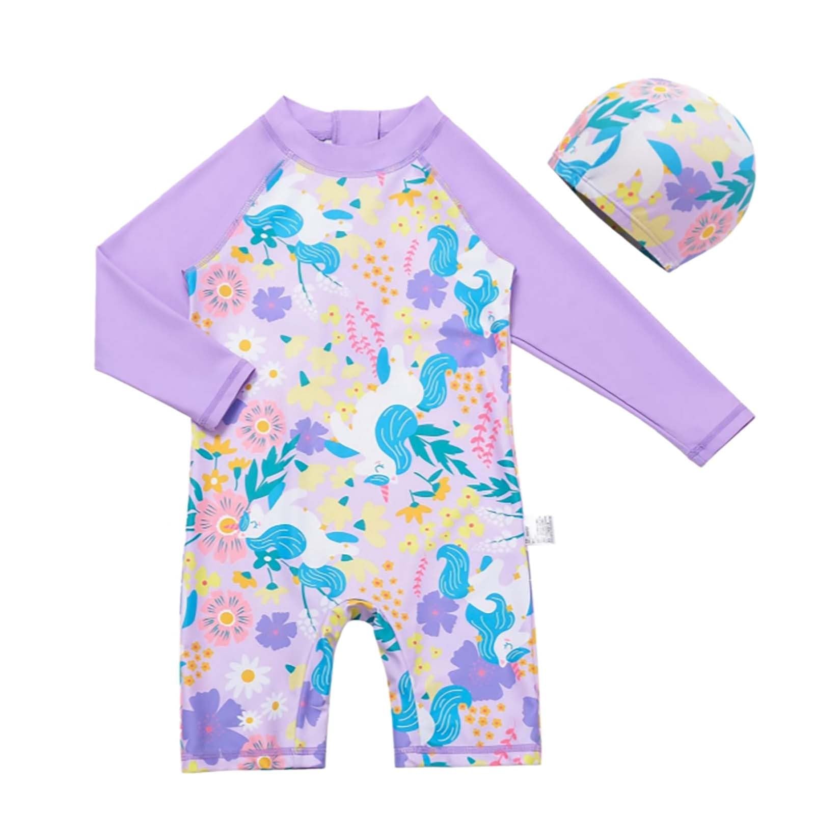 Bañador deportivo para niña, manga larga, protección solar UPF 50, bañador de dos piezas para natación, playa y piscina