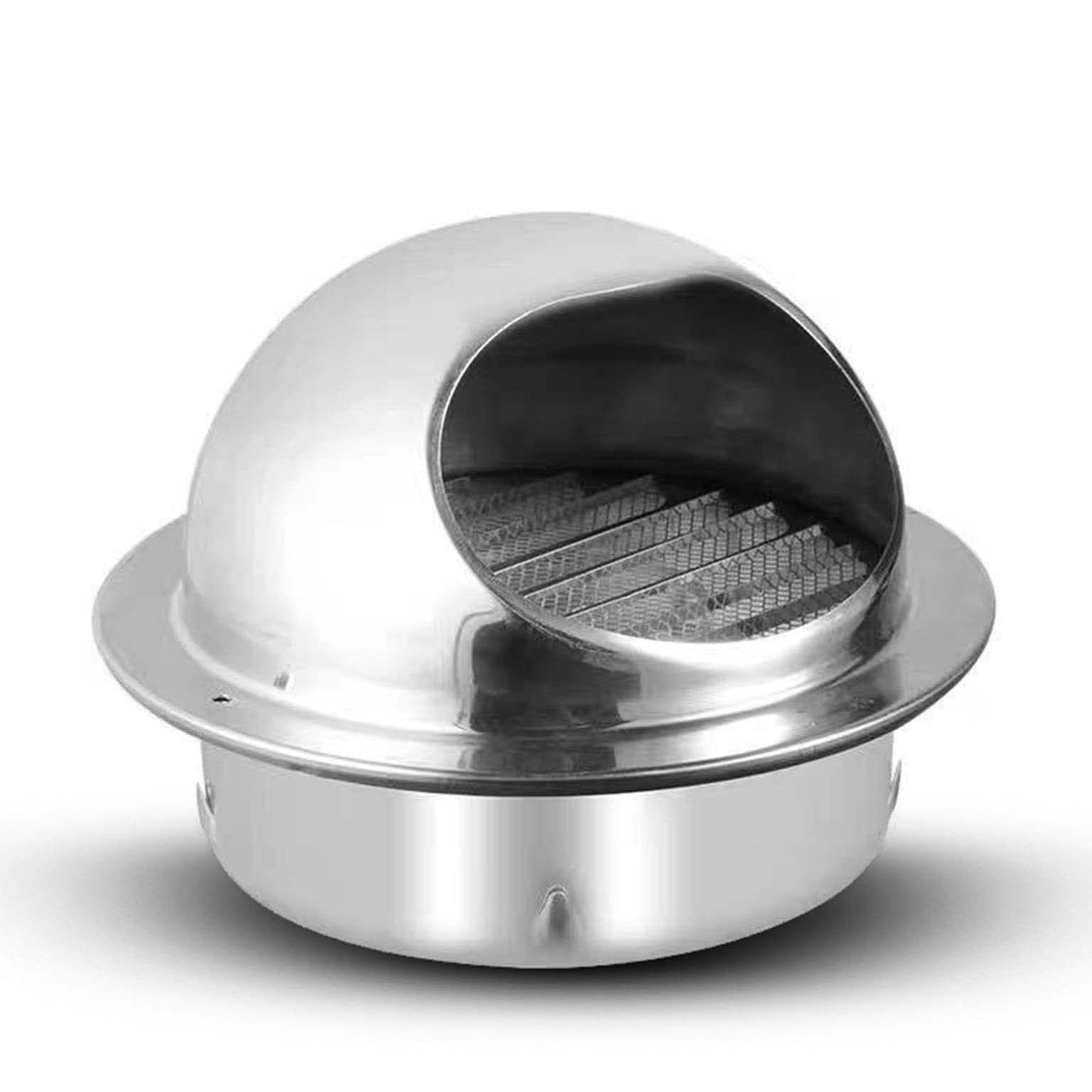 WORDFUN Grille De Hotte Intempéries, 200 250mm Grille D'aération en Acier Inoxydable, Grille D'aération De Salle De Bain, Sortie D’air Murale Ronde, avec Filet Couvercle