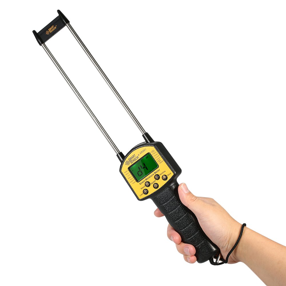 Llawqsm One Color Moisture Meter, Handheld Moisture Meter Lcd Digital Grain Hygrometer With Measuring Probe For Corn Wheat Rice Bean
