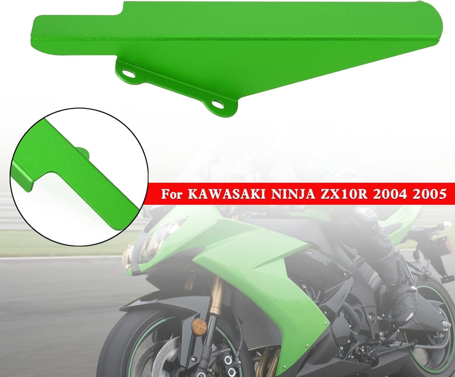 Areyourshop Rear Chain Guard Cover fit for KAWASAKI NINJA ZX10R 2004 2005 Green