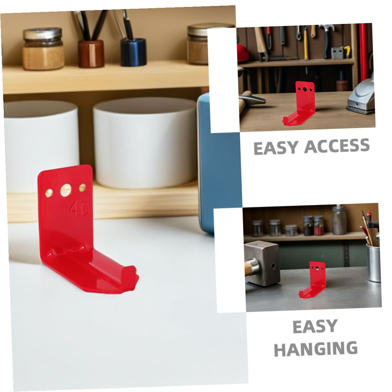 Soporte para Colgar Extintores Metálico Rojo, 12 Juegos | Montaje en Pared Tornillos, para Aulas y Hogares, Apto para Equipos 40 Lb