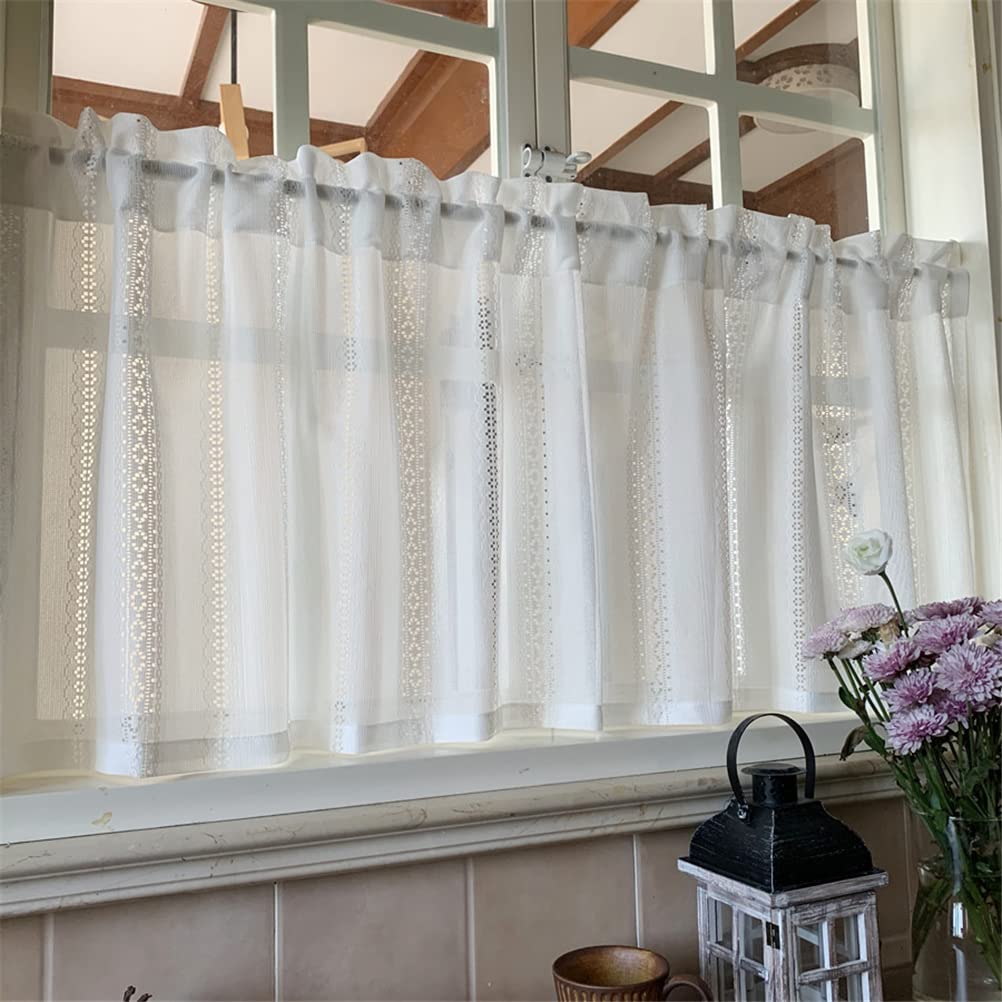 Bistrogardine Aus Voile – 140x70 Cm, Transparent, Mit Tunnelzug, Ländlicher Stil Für Küche & Wohnzimmer