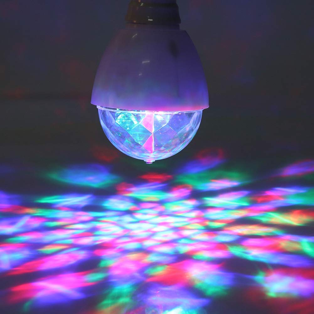 Lámpara Giratoria RGB LED, Luz de Escenario 3W E27 Socket, Colorida y Luminosa Para Party DJ Disco