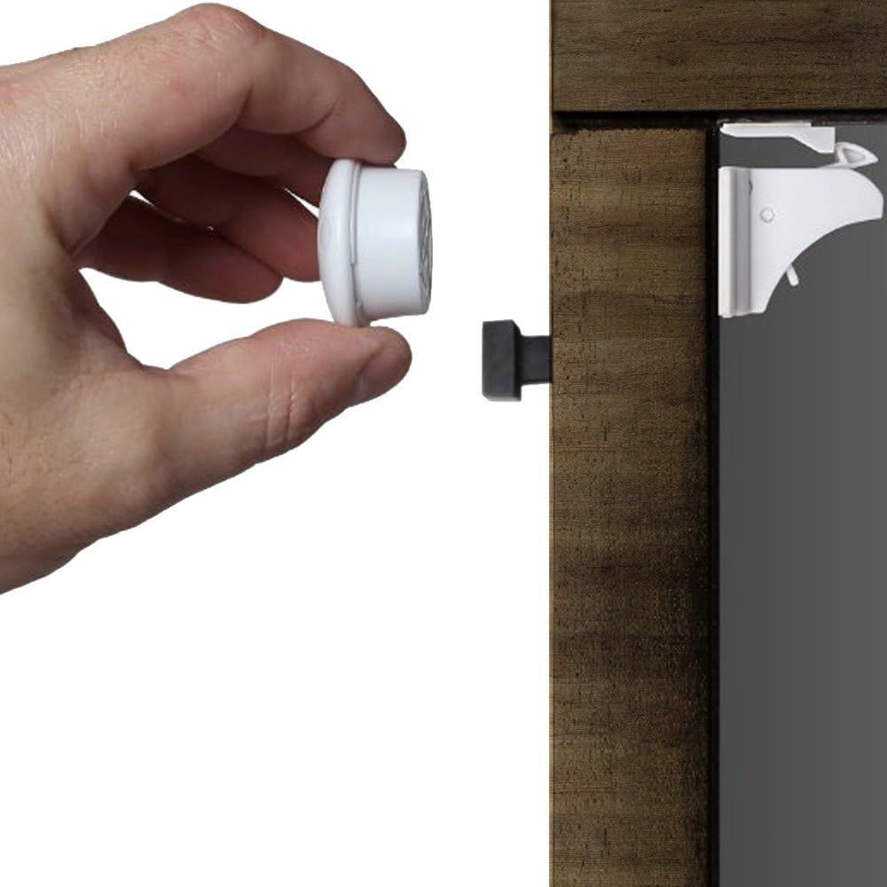 Baby Proof Magnetic Cabinet lokc - baby locks for cabinets magnetic baby proof safety locks set for cabinet locks magnetic no drilling - Magnet Locking System - Door & Drawer Safety Locks 8 + 2 Keys