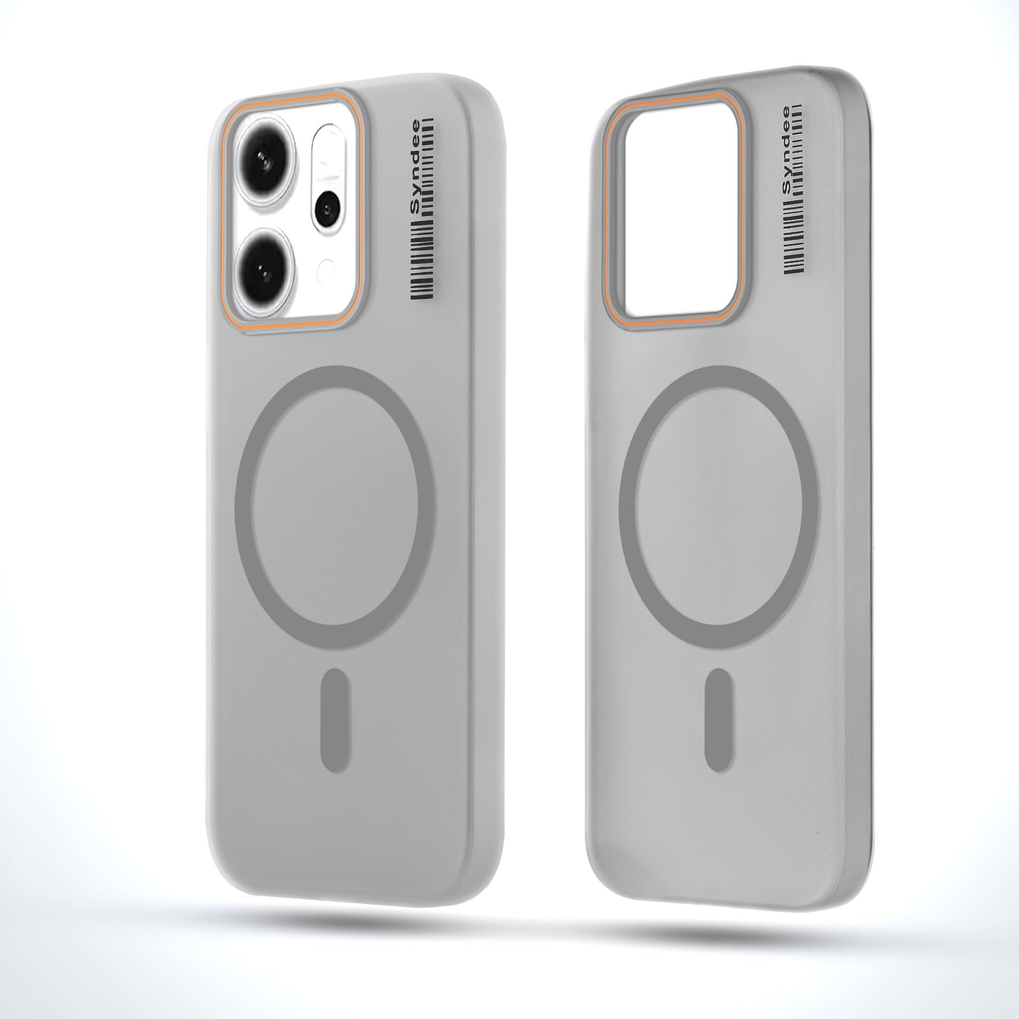 DL3 Mobilak Case Back Cover for OPPO Reno 14 Pro 5G, Sleek Frosted Translucent Back Only Compatible with Wireless Magnetic Accessories | Anti-Scratch Shockproof Phone Case (Gray)
