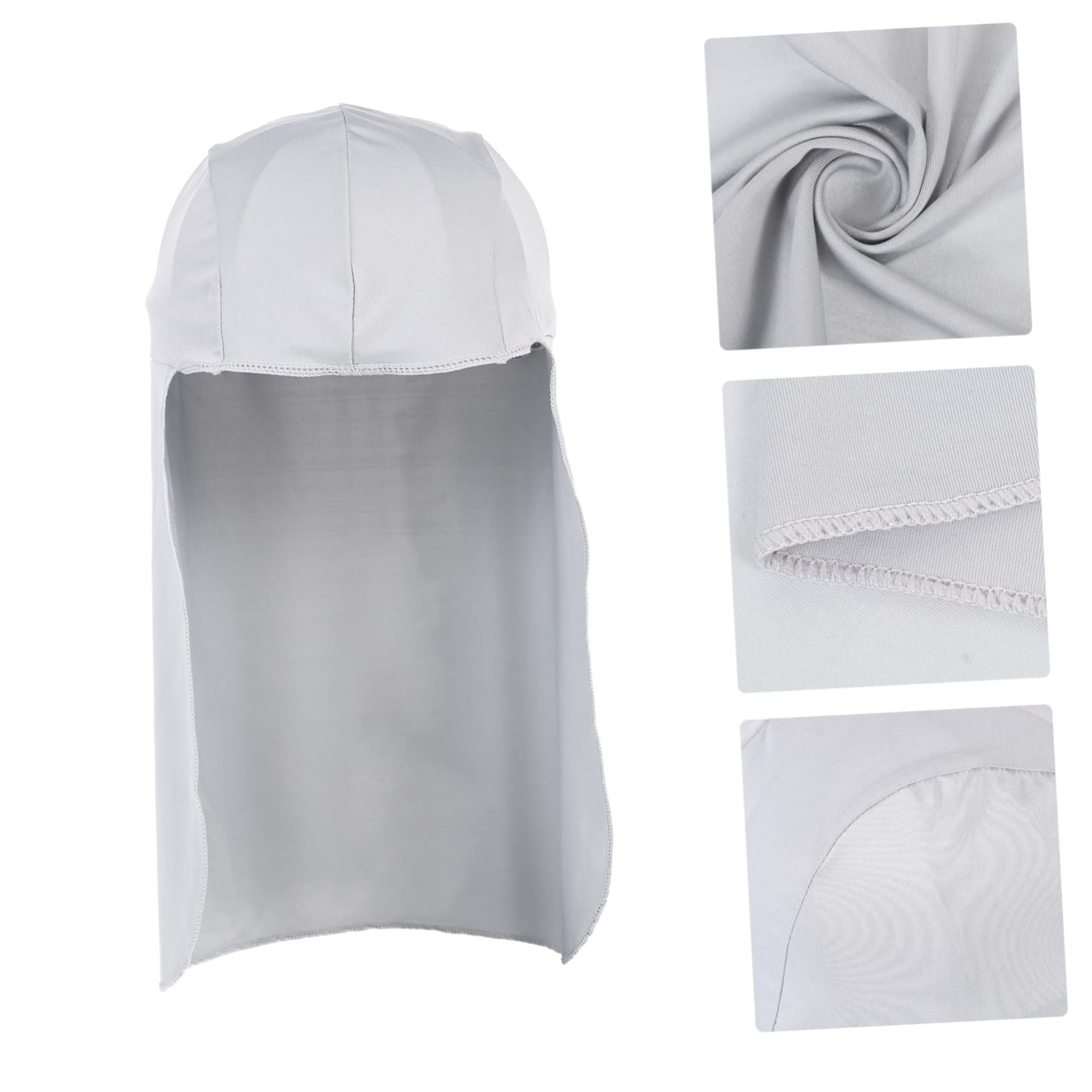FOMIYES 4pcs Long Tail Wrap Hat Outdoor Sunshade Cap for Cycling Uv Protection Windproof Neck Shade Hat Breathable Material Light Grey