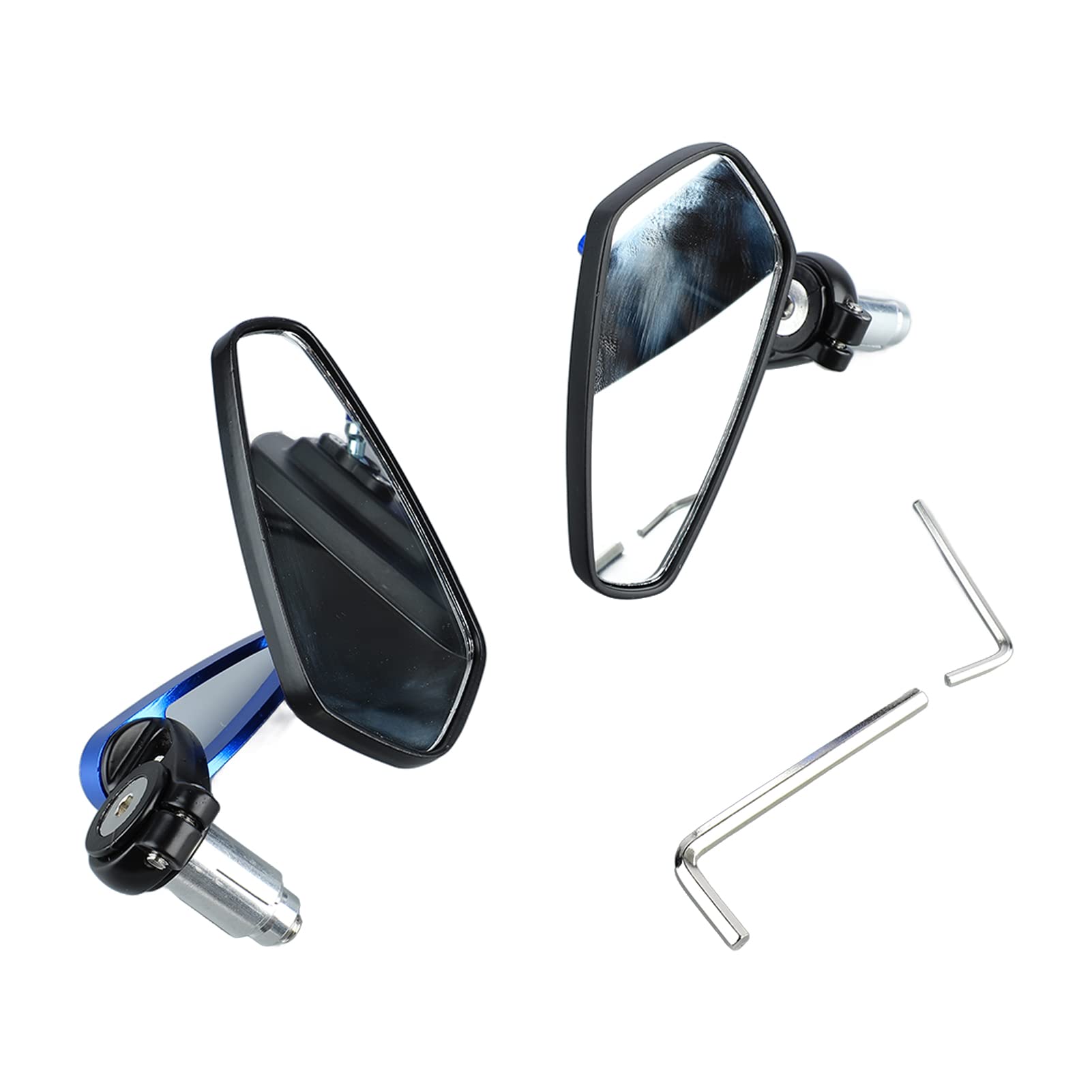 Espejo retrovisor universal giratorio de 360° para motocicleta, vidrio liso, visión clara, espejo lateral del manillar, mayor seguridad y visibilidad (azul)