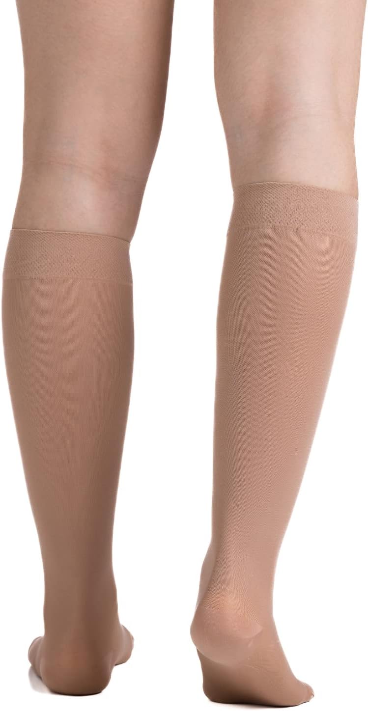 EvoNation Women’s Knee High 20-30 mmHg Graduated Compression Microfiber Opaque Socks – Firm Pressure Compression Garment