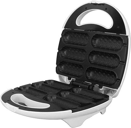 Miniatura 1 de Maíz Dog Maker, 750 W Perfect Hot Dogs on a Stick Cheese Sticks Cake hace 6 mini perros de maíz a la vez, fácil de usar, eléctrico antiadherente