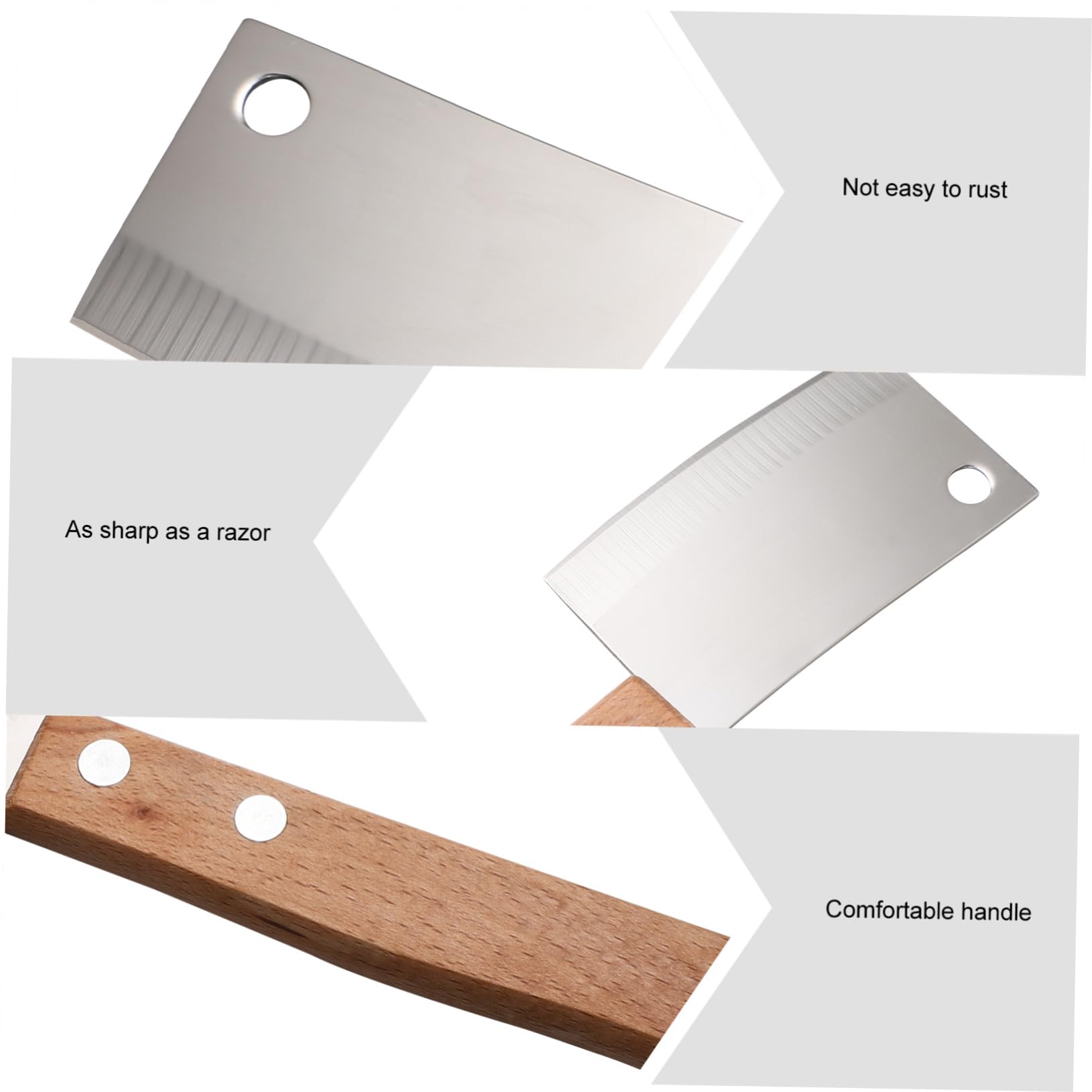 Couteau à Fromage Mini Lot de 2 en Acier Inoxydable et Bois