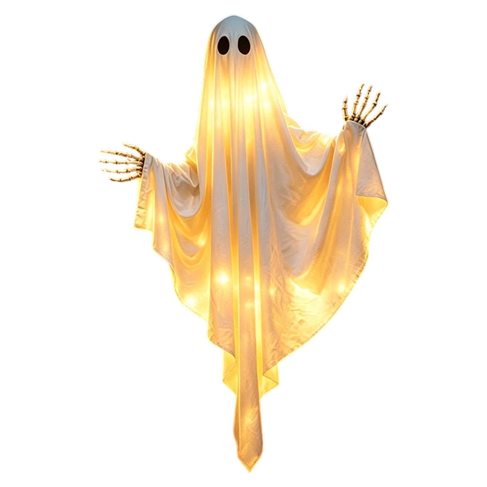 Fantômes d'Halloween extérieur : tissu réaliste pour décor de jardin réussi