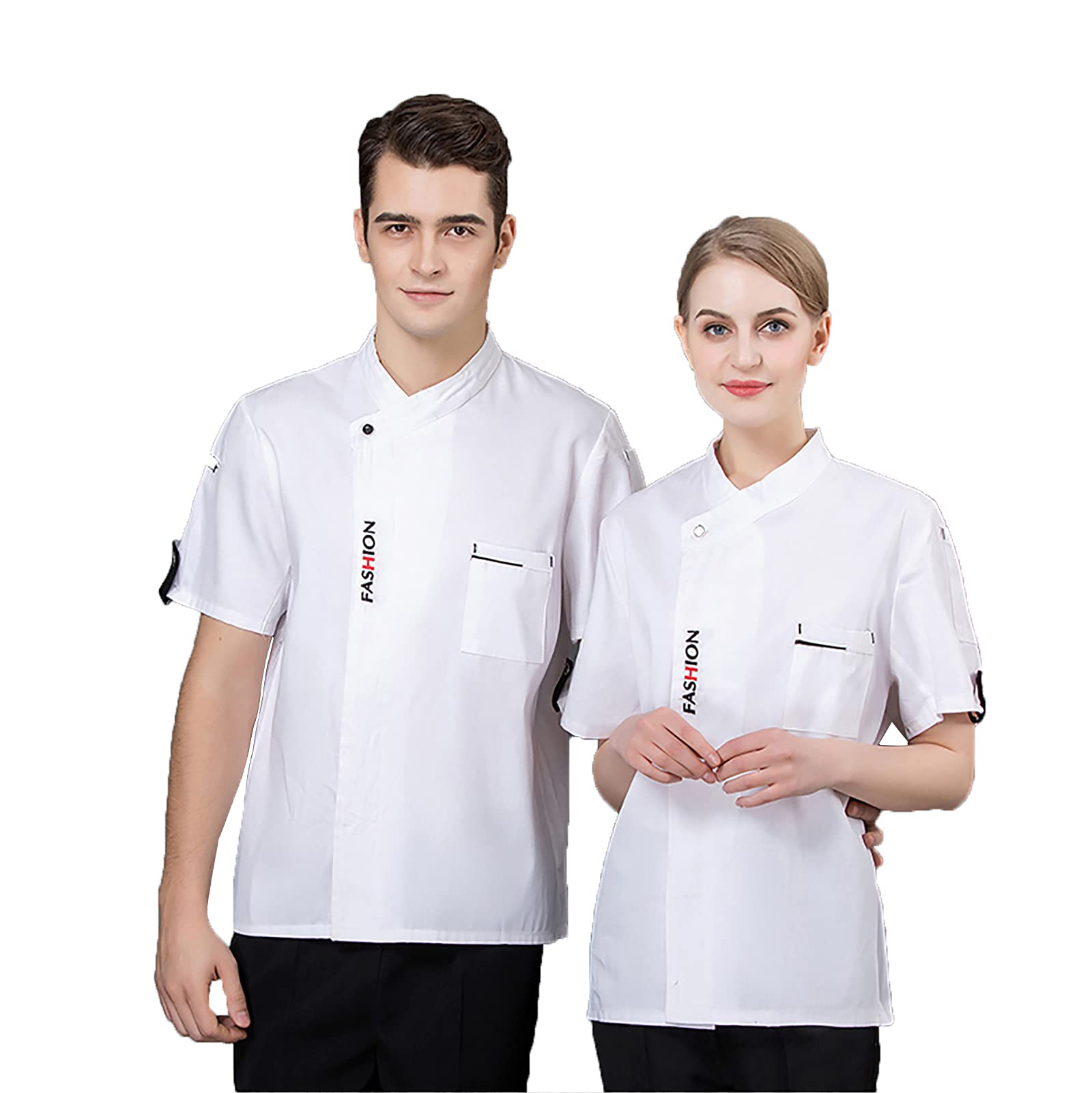 Giacche da Cuoco Giacche da Cuoco per Uomo Donna Cappotto a Maniche Corte, Cucina Giacca da Cuoco Estiva Traspirante Ristorante Cucina Uniforme da Cuoco per Ristorante Occidentale Cucina dell'Hotel