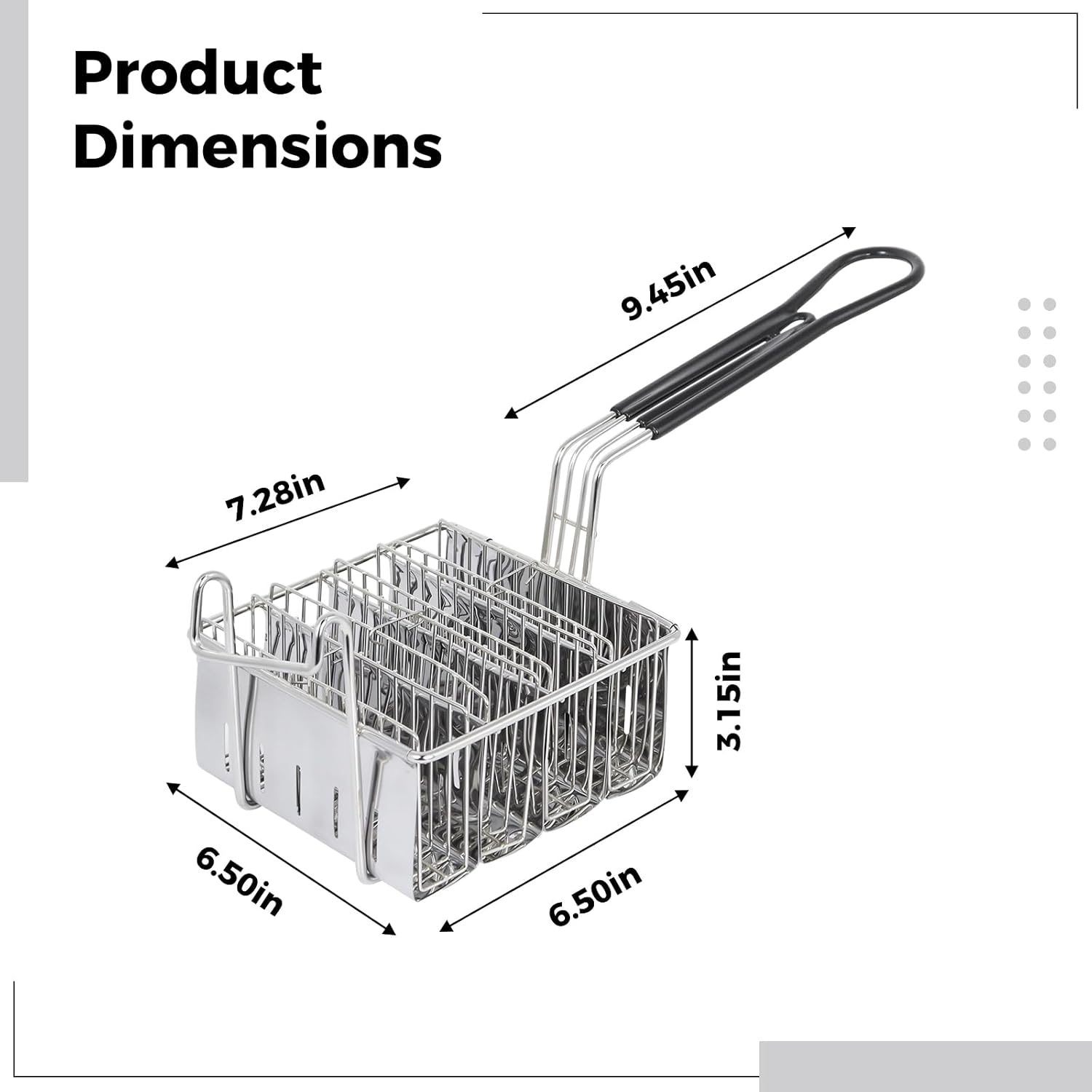 Taco Shell Fryer Basket, Stainless Steel, Removable Handle, 4-Slot